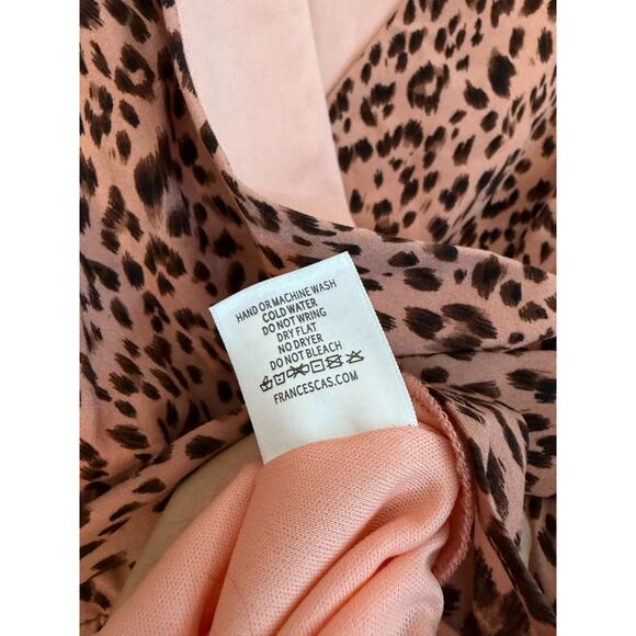 Mi Ami Dress Size MED Animal Print Tie Waist Flirty Cute Short Sleeves - Picture 3 of 7